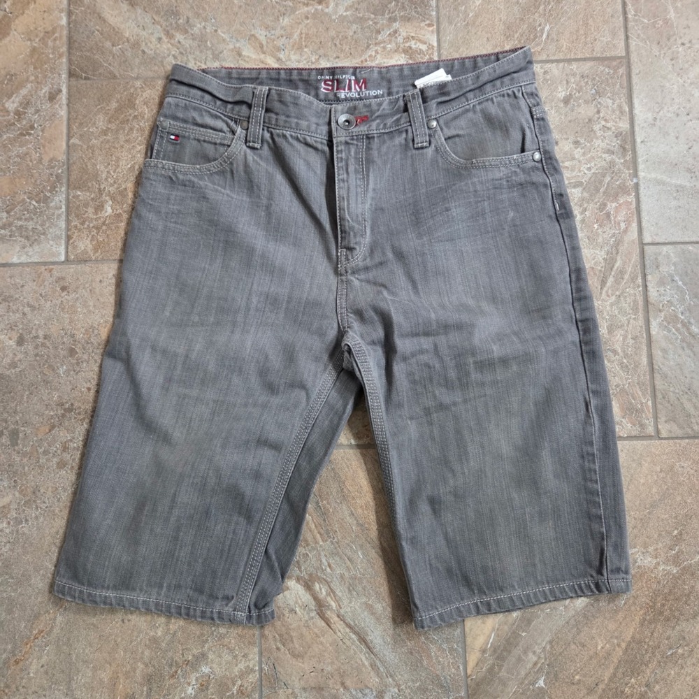 Tommy Hilfiger Slim Evolution Gray Denim Shorts Boys Size 20